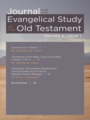 cover image of Journal for the Evangelical Study of the Old Testament, 6.1
